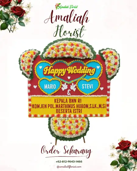 Papan Bunga Pernikahan Permata Kecubung